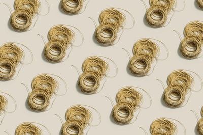 Brown and black coated wire
